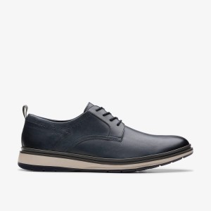 Clarks Chantry Lo Navy Leather Pæne Sko Herre Mørkeblå | JIKML-8762