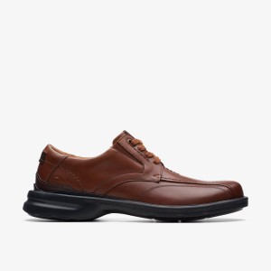Clarks Gessler Lace Dark Tan Leather Pæne Sko Herre Mørkebrune | MCLGI-2316