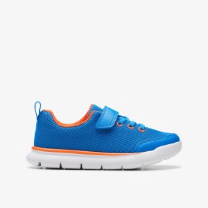 Clarks Hoop Run Kid Blue Synthetic Sneakers Børn Blå | KTFXL-7524