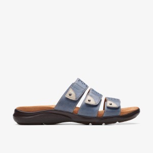 Clarks Kitly Walk Denim Sandaler Dame Blå | EZJFB-8625